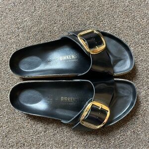 Birkenstock Madrid Big Buckle Shiny Black